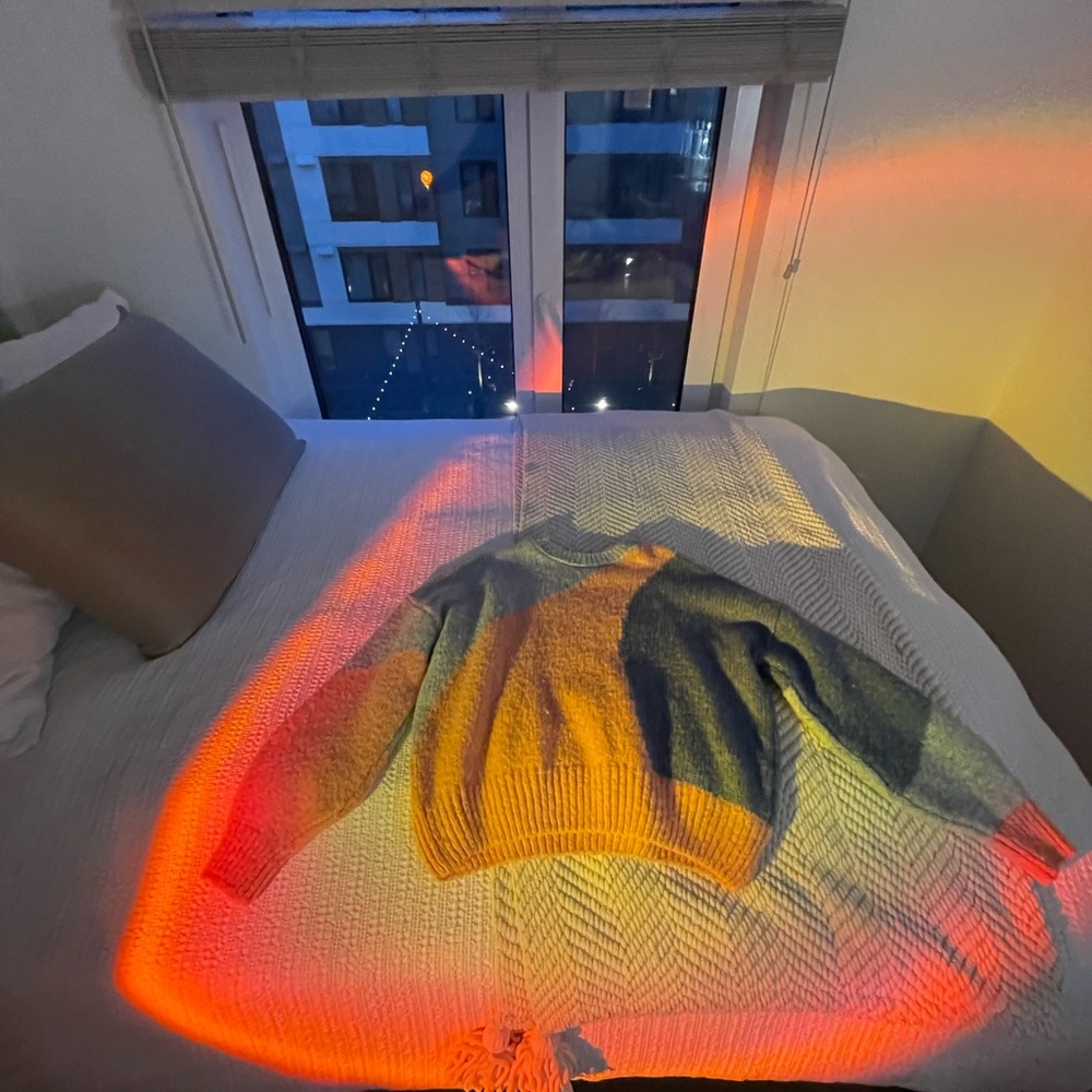 Topshop Women’s Abstract Colorblock Sweater
